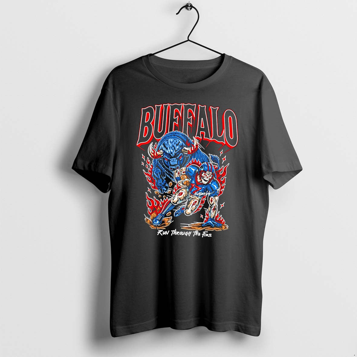 Official Josh Allen Buffalo Bills Run Through The Fire Football Tee T Shirts