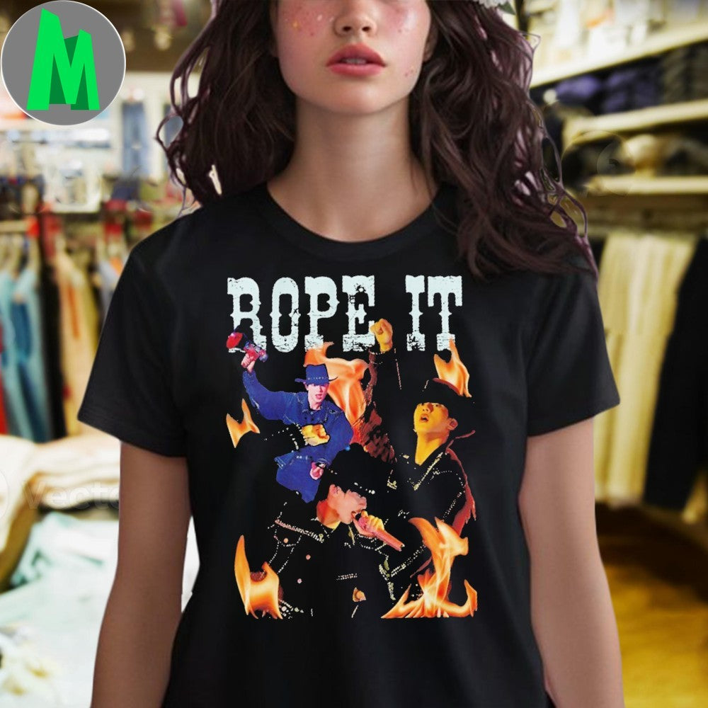 K wave Rope It Cowboy Fire Shirt