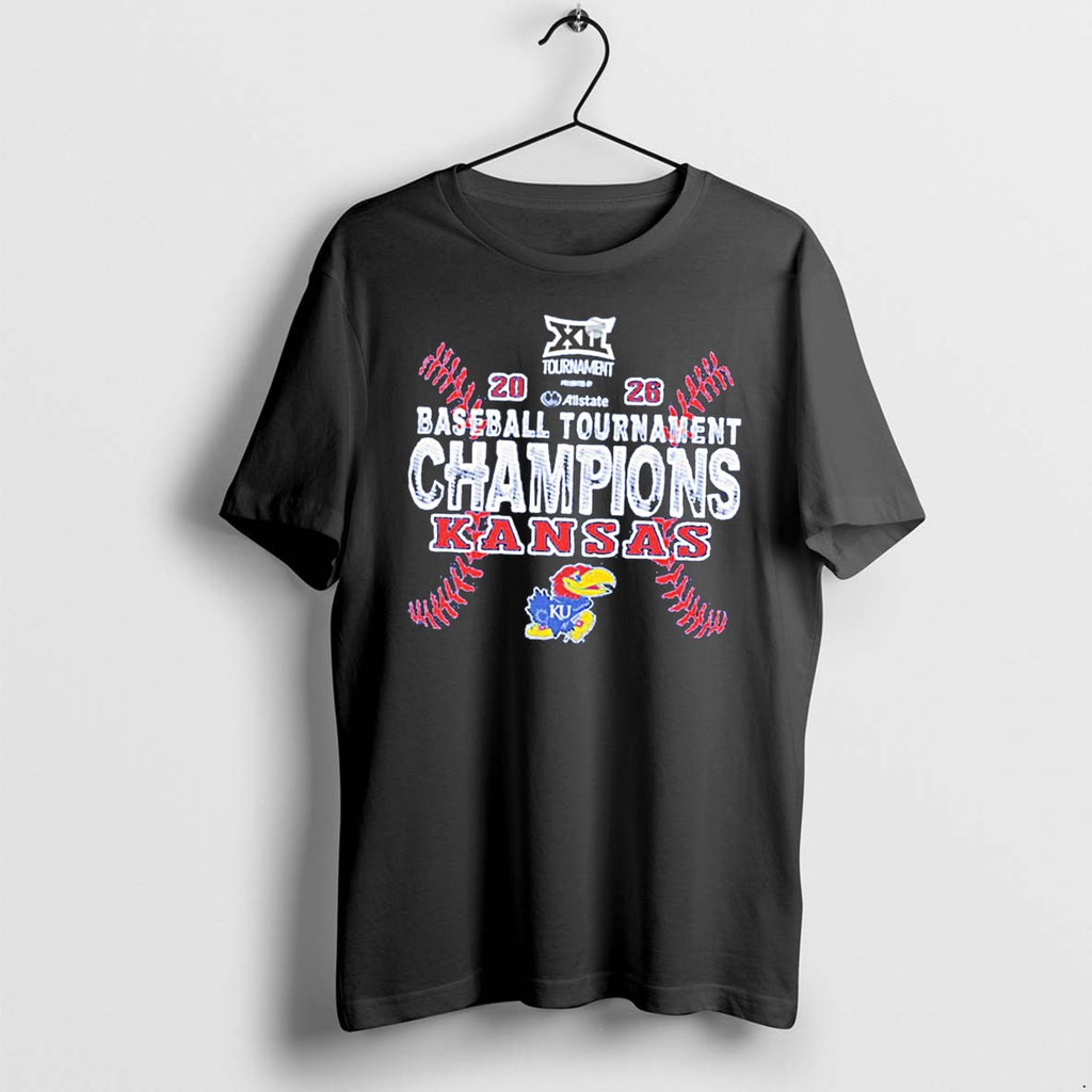 Official Kansas Jayhawks 2026 Big 12 Baseball Tournament Champions Tee T Shirts