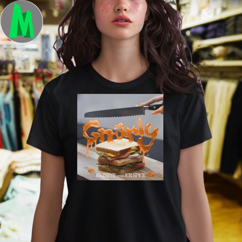 Katseye x Ice Spice Gnarly Sandwich Remix Single Cover Art Music Fan T-Shirt