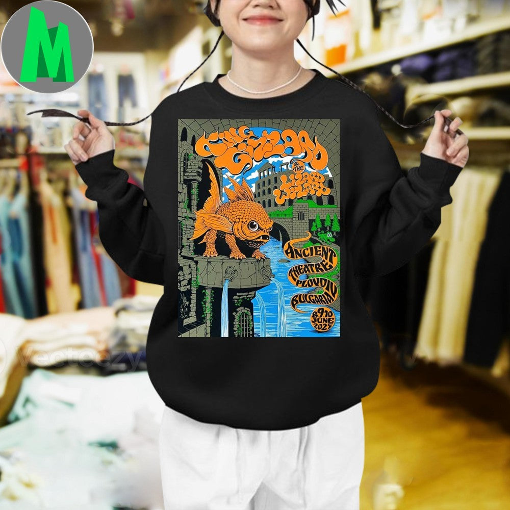 King Gizzard At Ancient Theatre In Plovdiv Bulgaria On June 8-9-10 2025 Orange Fish Shirt