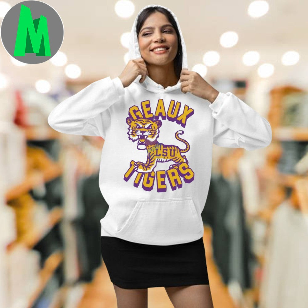 LSU Geaux Tigers Retro Mascot Logo Purple Yellow T-Shirt