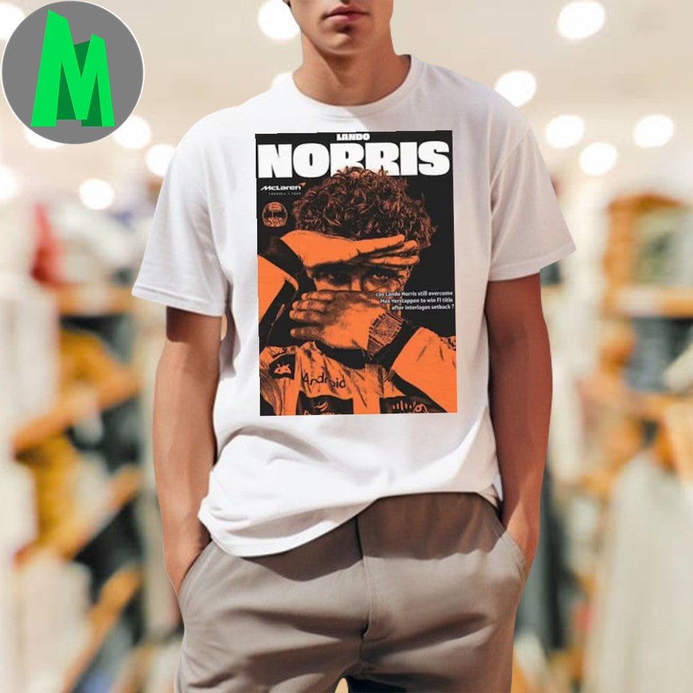 Lando Norris F1 Tribute Magazine Cover Graphic T-Shirt