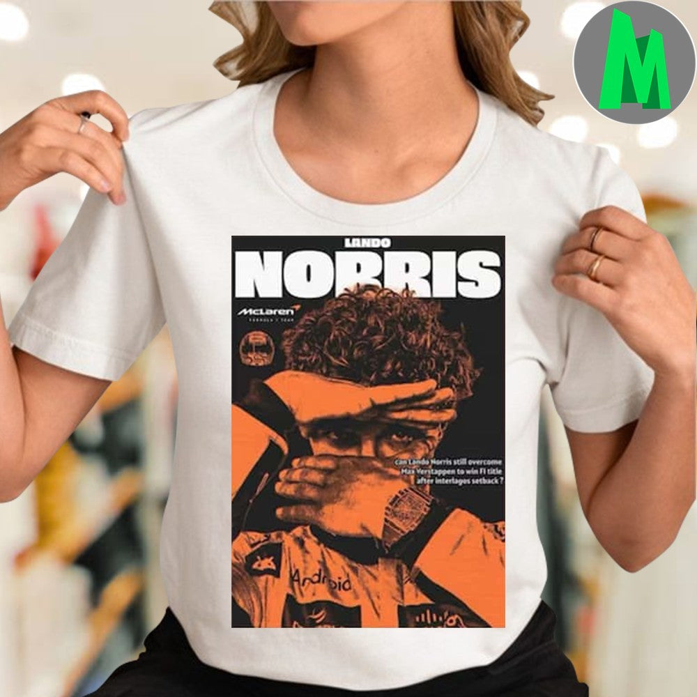 Lando Norris F1 Tribute Magazine Cover Graphic T-Shirt