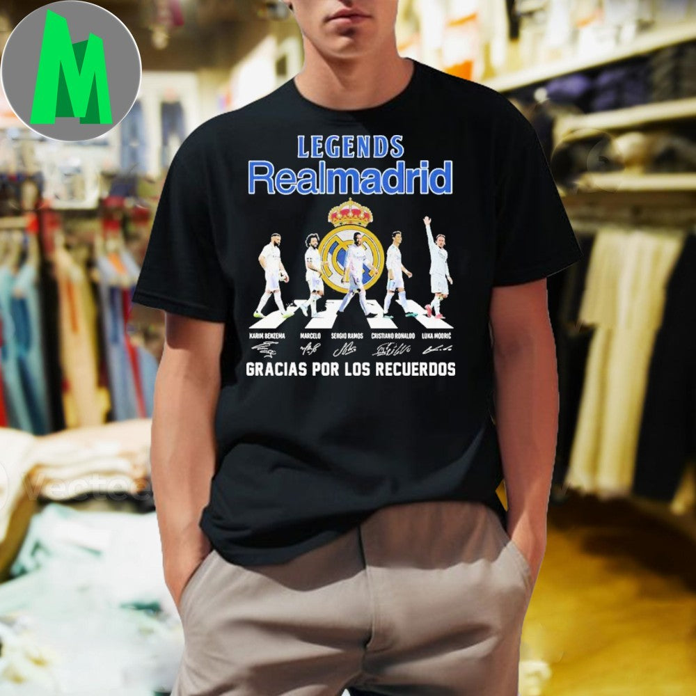 Legends Real Madrid Gracias Por Los Recuerdos Signature T-Shirt Football Fan Tee