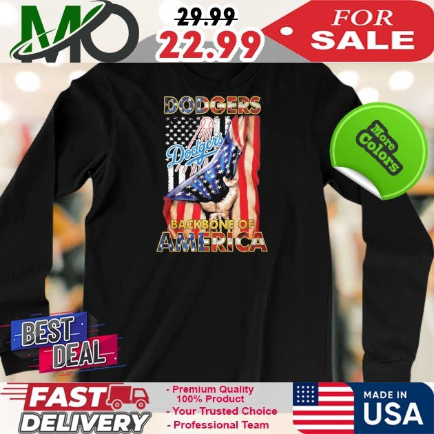 Los Angeles Dodgers Backbone Of America Flag Baseball Shirt