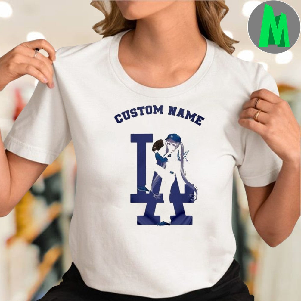 Los Angeles Dodgers Biboo Hololive Anime Baseball Shirt