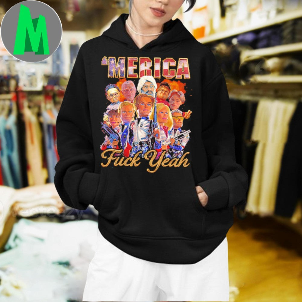 MERICA Fck Yeah! Team America World Police Movie T-Shirt Political Satire Graphic Tee