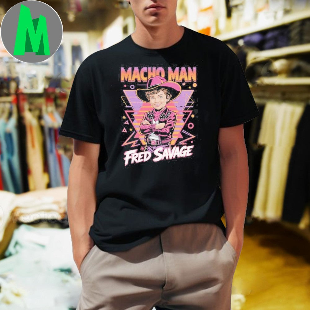 Macho Man Fred Savage Graphic T-Shirt 80s Vibe Actor Fan Apparel Retro Tee