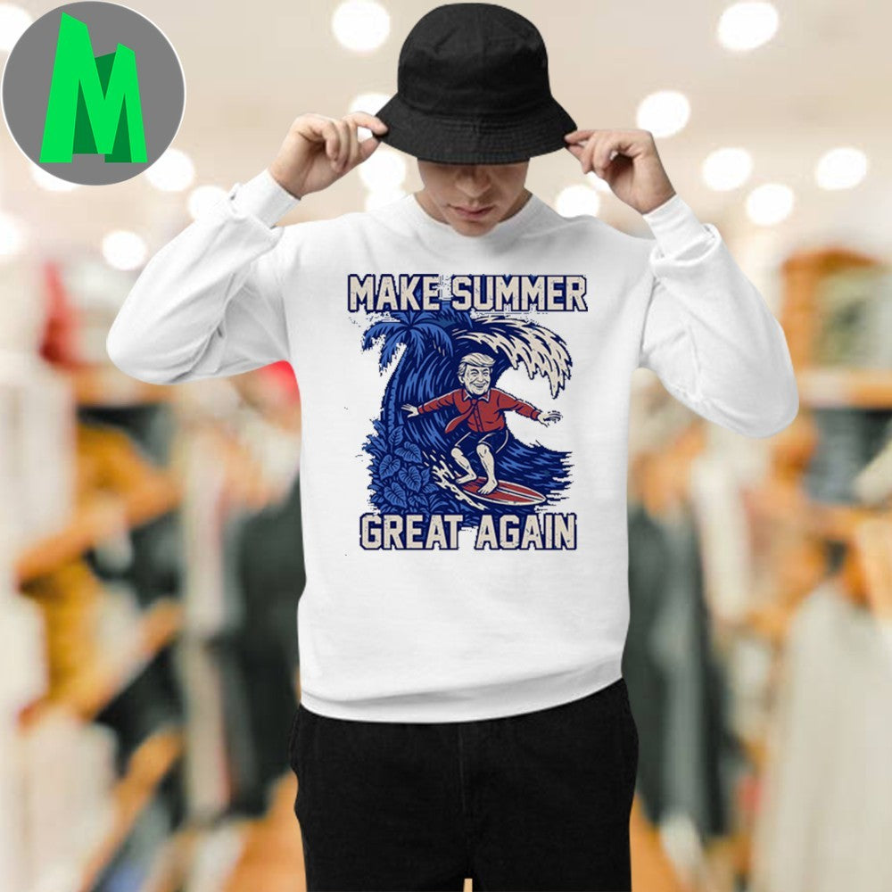 Make Summer Great Again Donald Trump Surfing Shirt
