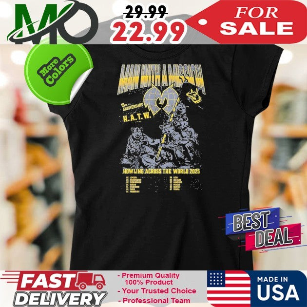 Man With Mission Howling Across The World Eu Tour 2025 Logo Shirt
