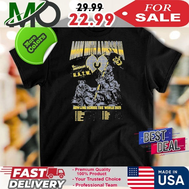 Man With Mission Howling Across The World Eu Tour 2025 Logo Shirt