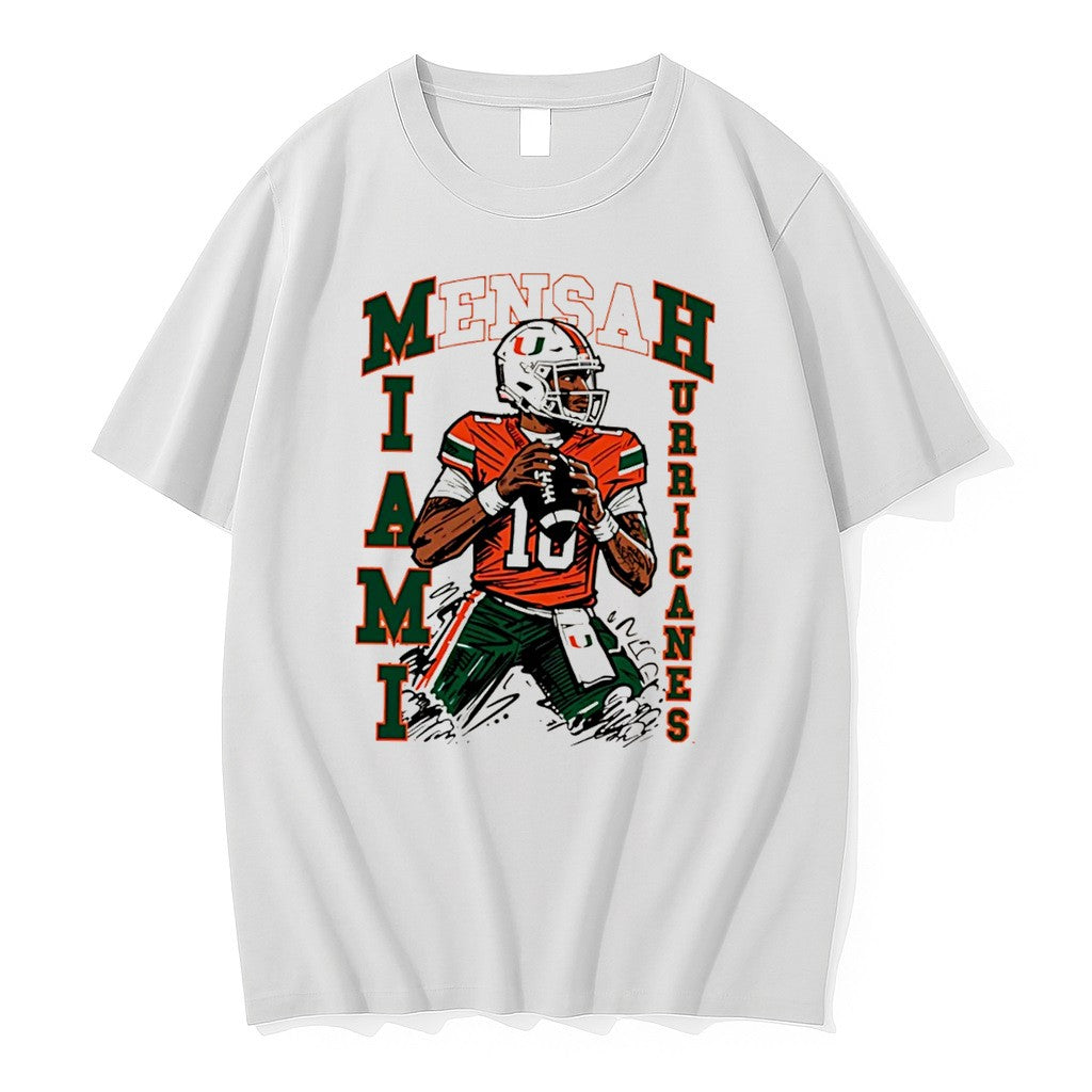 Official Mensah Sketch Miami Hurricanes Football Paint Tee T Shirts Jpg