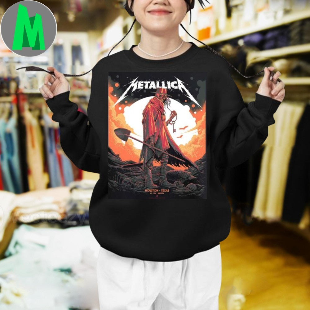Metallica M72 Houston 2025 Pop Up Shop Poster In Texas At NRG Stadium On June 14 2025 Shirt