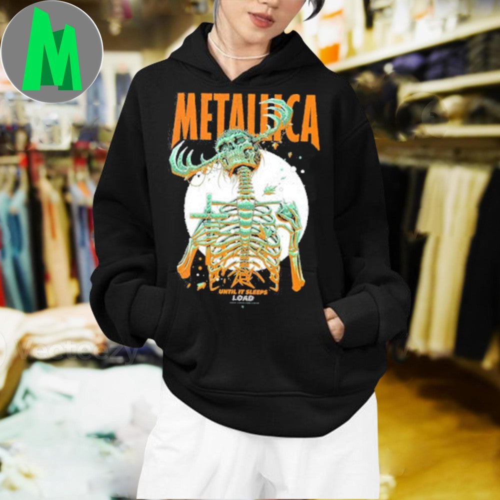 Metallica Until It Sleeps Load Remastered Skull Graphic T-Shirt by Luke Preece