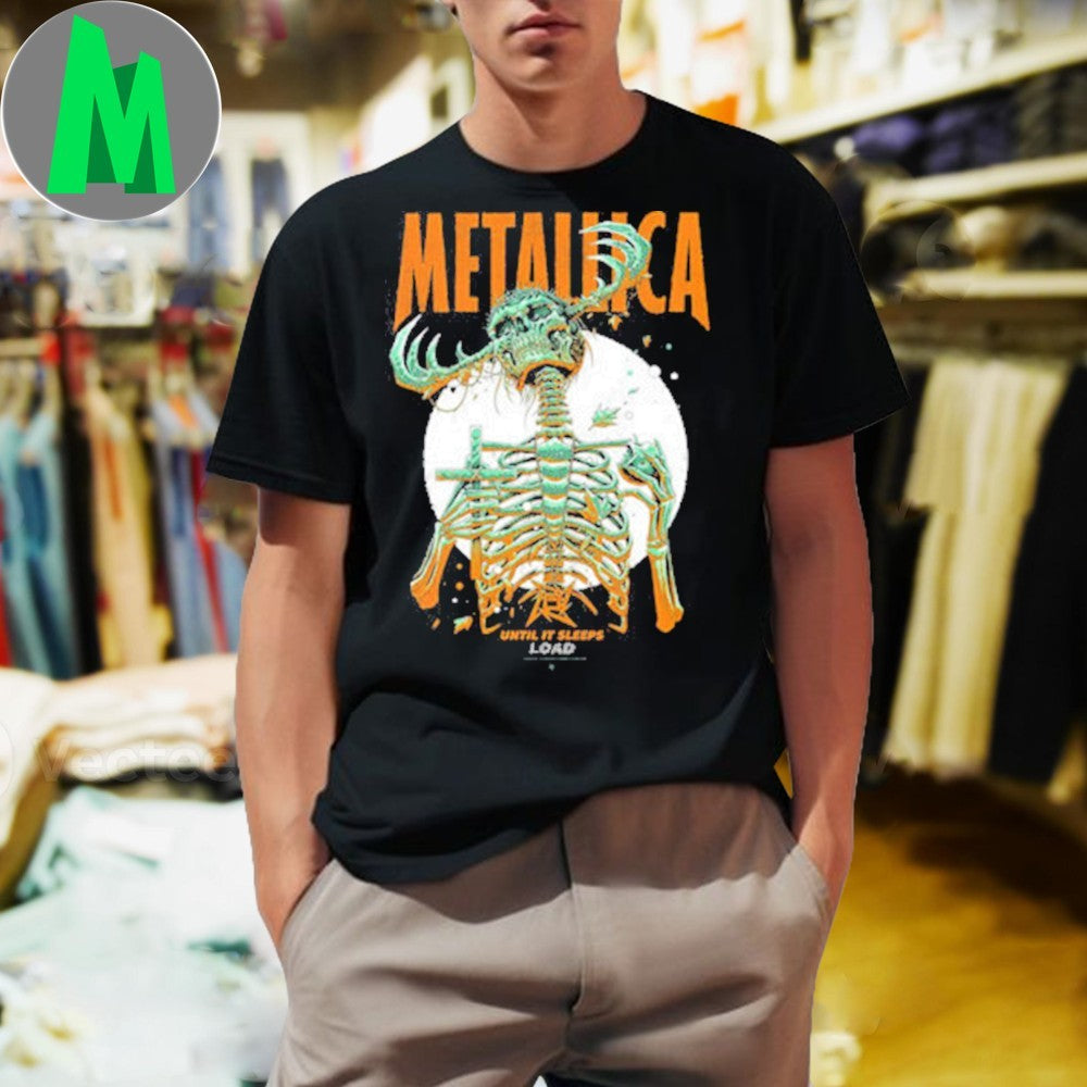 Metallica Until It Sleeps Load Remastered Skull Graphic T-Shirt by Luke Preece