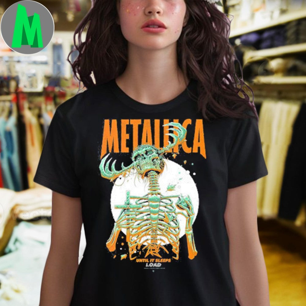 Metallica Until It Sleeps Load Remastered Skull Graphic T-Shirt by Luke Preece