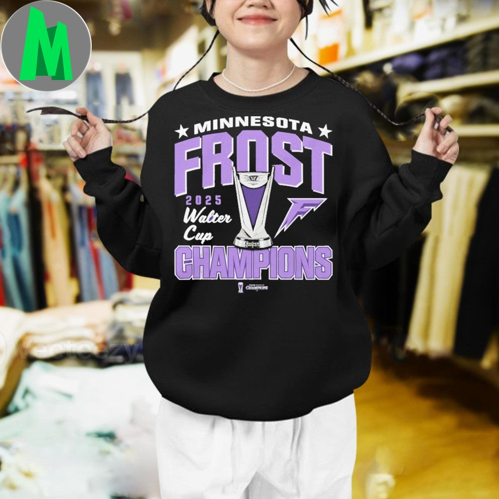 Minnesota Frost 2025 PWHL Walter Cup Champions T-Shirt Ice Hockey Fan Tee