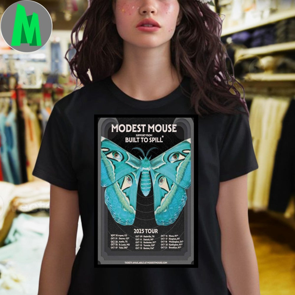 Modest Mouse Built To Spill Fall Tour 2025 Concert T-Shirt Indie Rock Band Tee Music Merch