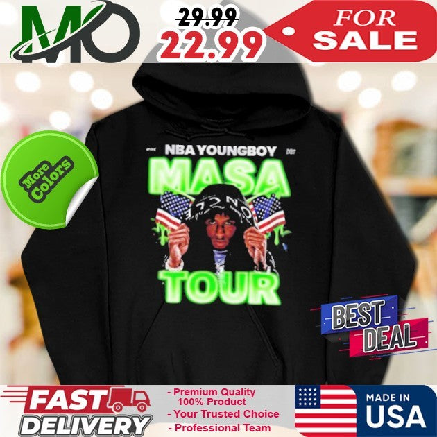 NBA Youngboy Masa Tour 2025 Schedule Flag America Tour Shirt