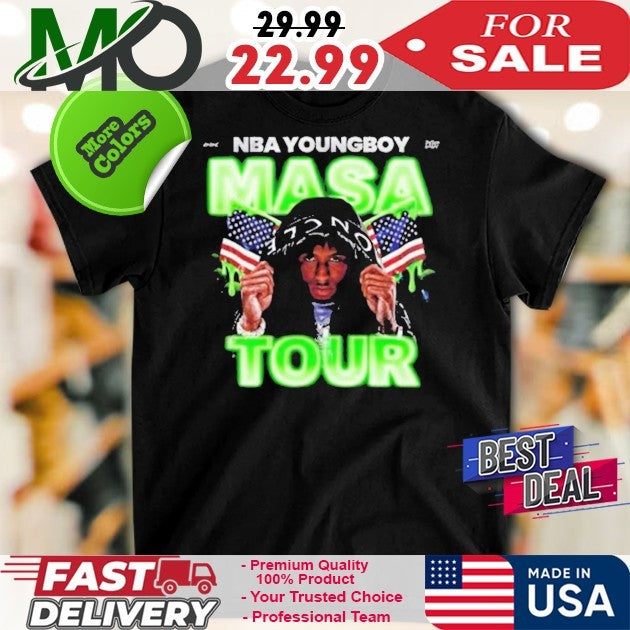 NBA Youngboy Masa Tour 2025 Schedule Flag America Tour Shirt