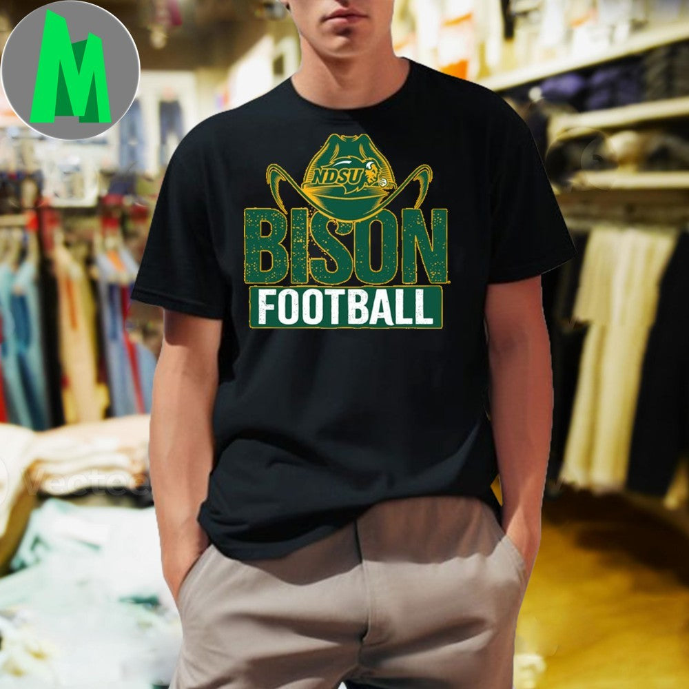 NDSU Bison Football Cowboy Hat Gold T-Shirt