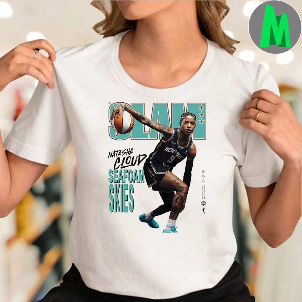Natasha Cloud Seafoam Skies Slam Cover Basketball T-Shirt WNBA Fan Apparel