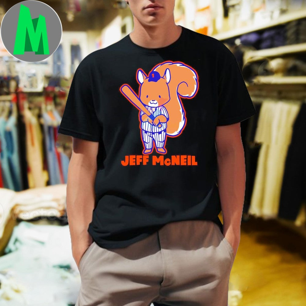 New York Mets Jeff Mcneil Squirrel Baseball Cartoon Shirt