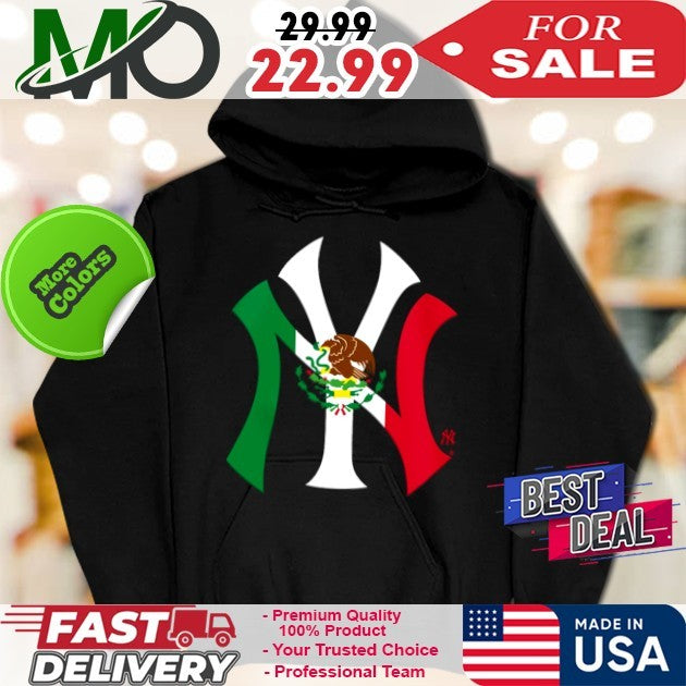 New York Yankees New Era Black Mexican Flag Logo Shirt
