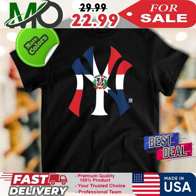 New York Yankees New Era Navy Dominican Republic Flag Logo T-Shirt