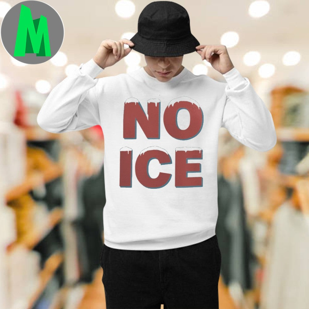 No Ice Red Letter Snow Melt Graphic T-Shirt