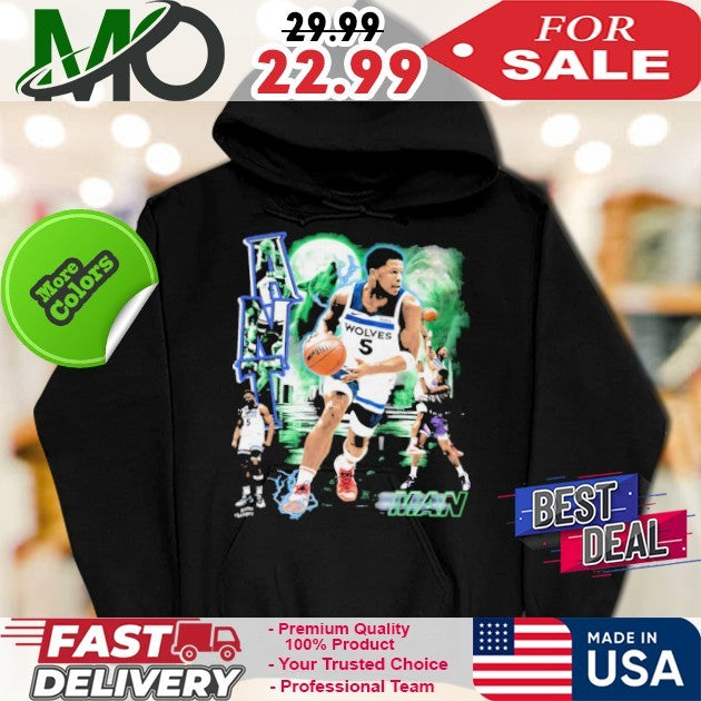 Number 5 Anthony Edwards Basketball Fan Graphic T-Shirt