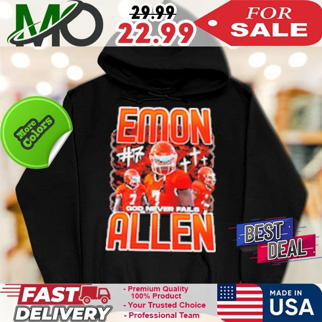 Number 7 God Never Fails Emon Allen Shirt