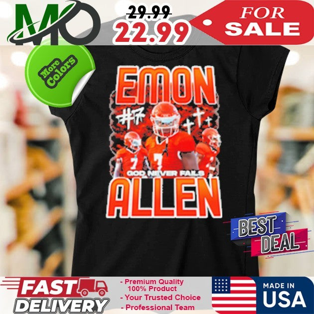 Number 7 God Never Fails Emon Allen Shirt