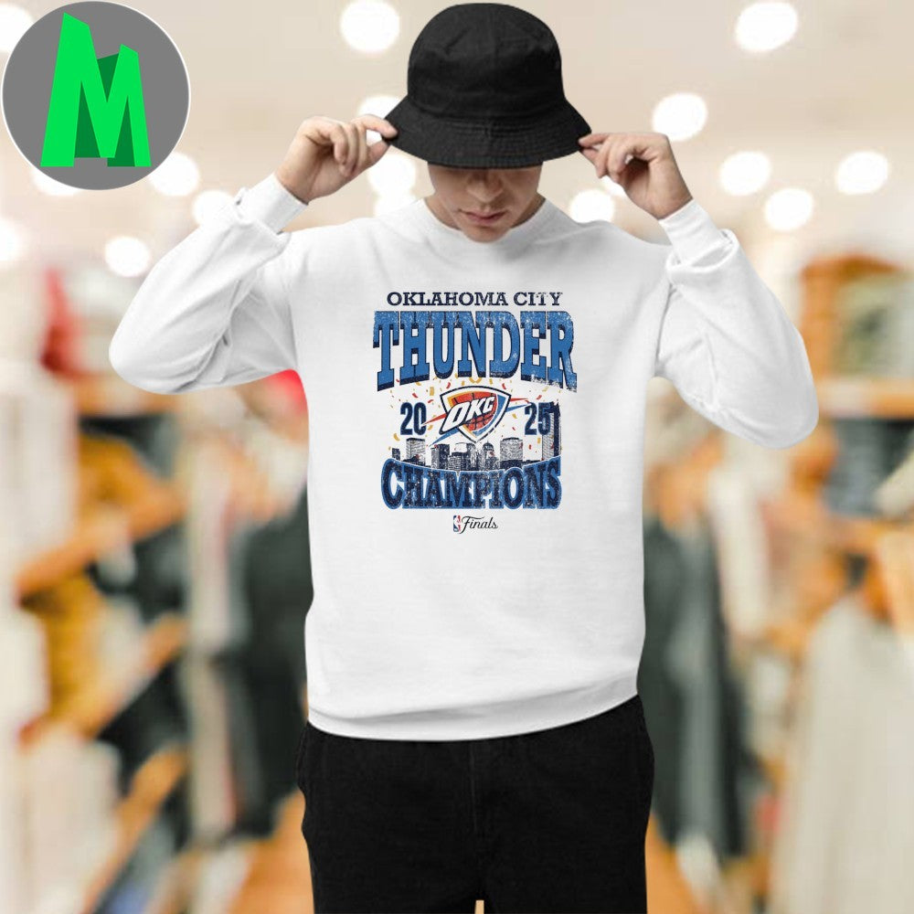 OKC Thunder 2025 NBA Champions City Skyline Graphic T-Shirt