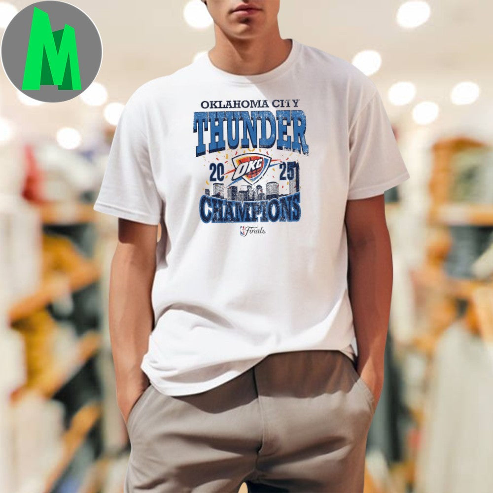 OKC Thunder 2025 NBA Champions City Skyline Graphic T-Shirt