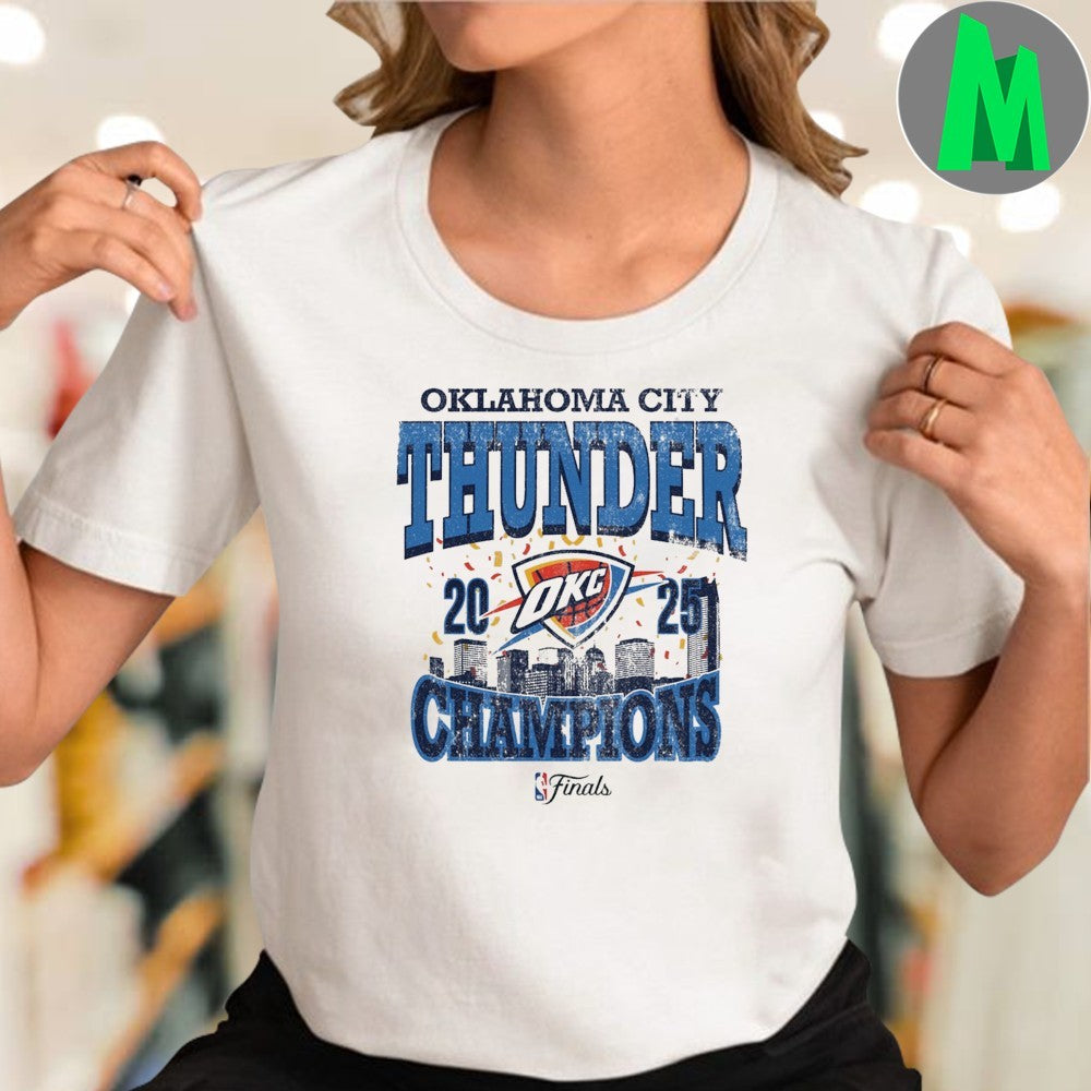 OKC Thunder 2025 NBA Champions City Skyline Graphic T-Shirt
