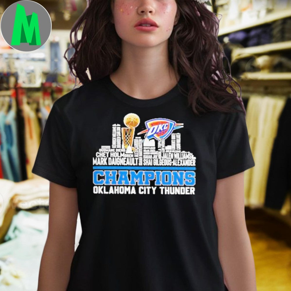 OKC Thunder 2025 NBA Champions Player Roster Commemorative Shirt