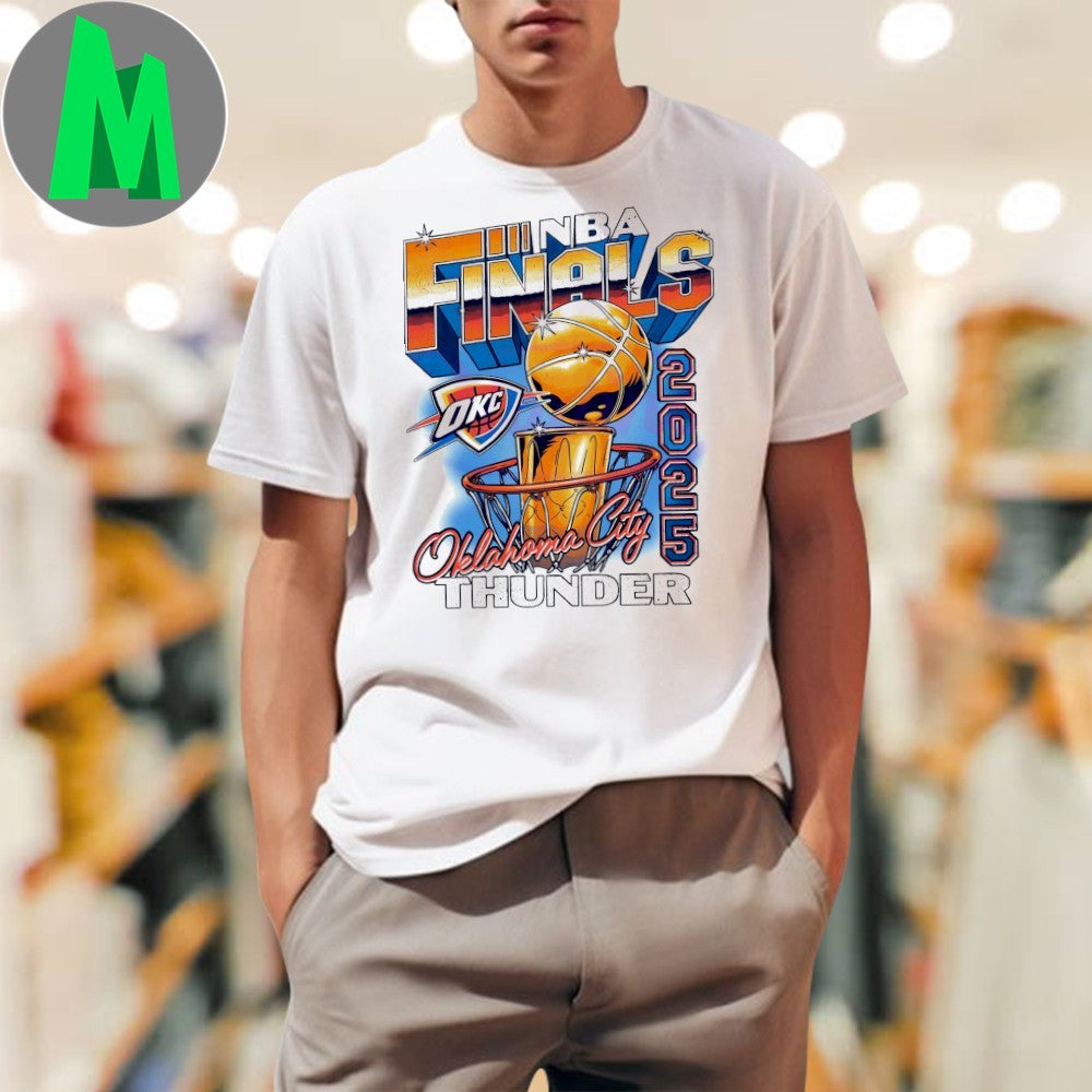 Oklahoma City Thunder 2025 NBA Finals T-Shirt Vintage Graphic Trophy Hoop Basketball Fan Apparel