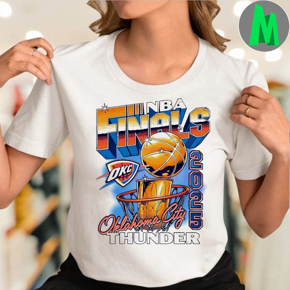 Oklahoma City Thunder 2025 NBA Finals T-Shirt Vintage Graphic Trophy Hoop Basketball Fan Apparel