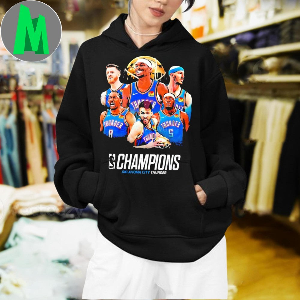 Oklahoma City Thunder 2025 Nba Champions Star Lineup Tribute Shirt