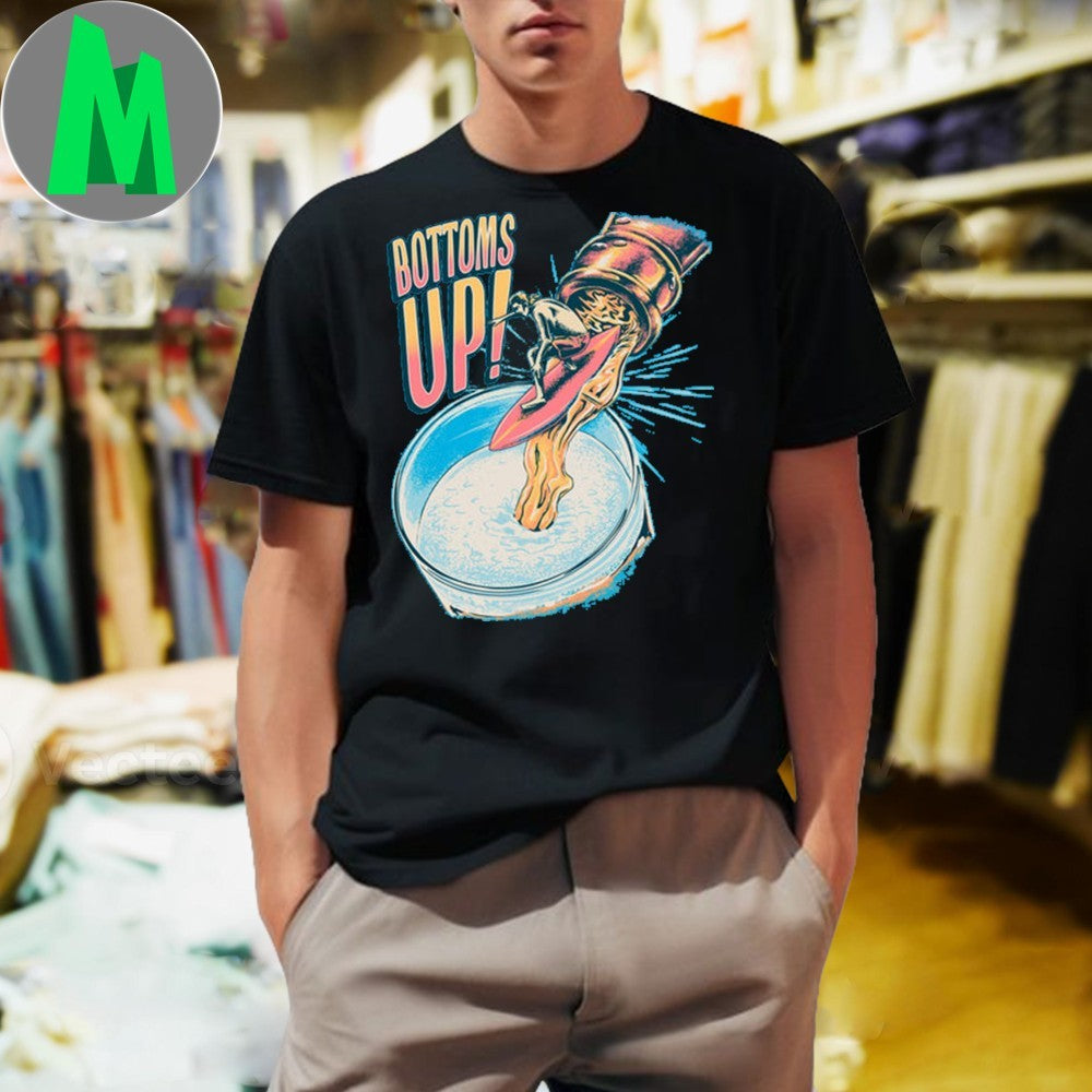 Old Row Cyan Bottoms Up Beer Surf Shirt