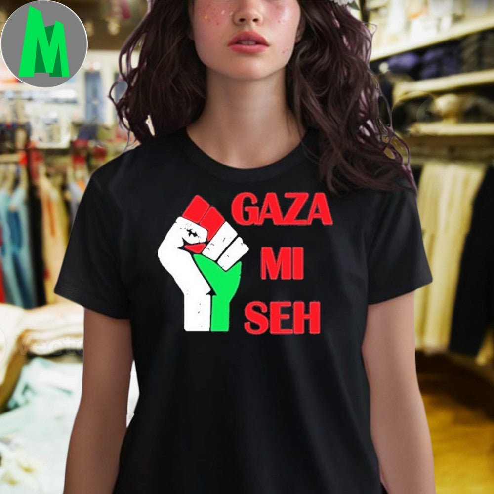 Palestine Gaza Mi Seh Solidarity Graphic T-Shirt – Human Rights and Activism Apparel