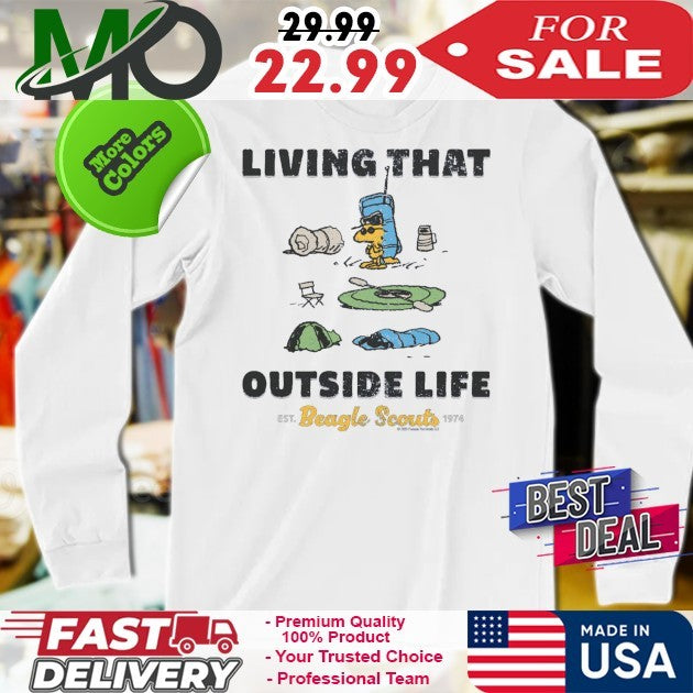 Peanuts Living That Outside Life Ét Beagle Scouts 1974 Shirt