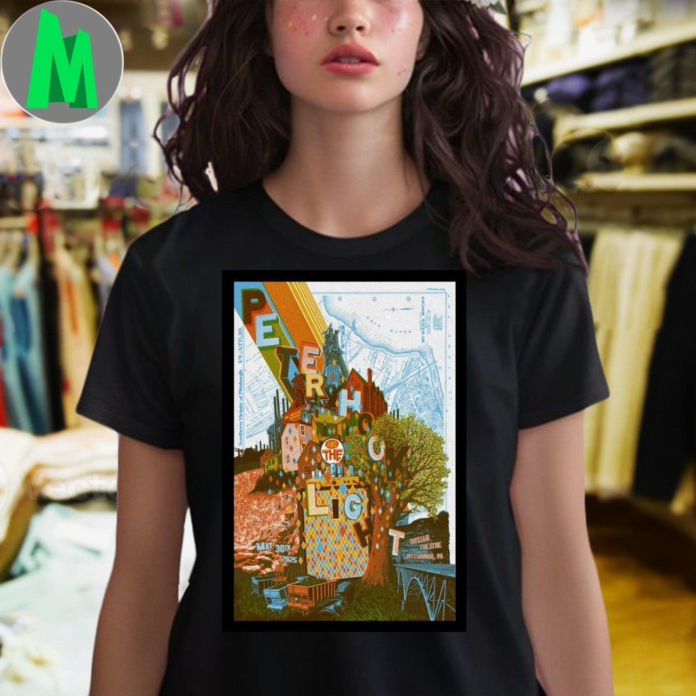Peter Hook & The Light Pittsburgh 2025 Concert Poster T-Shirt New Wave Post-Punk Fan Apparel