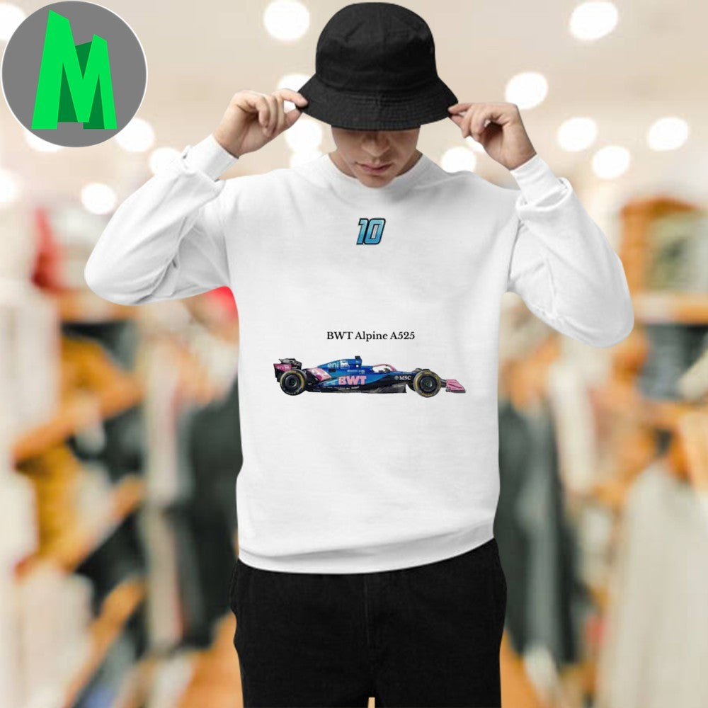 Pierre Gasly Alpine F1 Team #10 Car Graphic T-Shirt