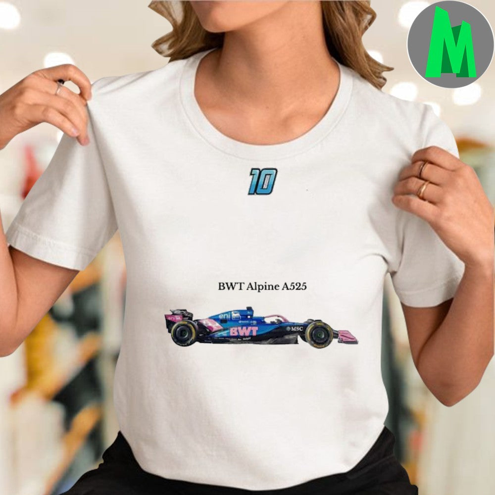 Pierre Gasly Alpine F1 Team #10 Car Graphic T-Shirt