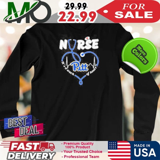 Pittsburgh Panthers Nurse It’s A Work Of Heart Heart Rate Map Headphones Fan Appreciation Shirt