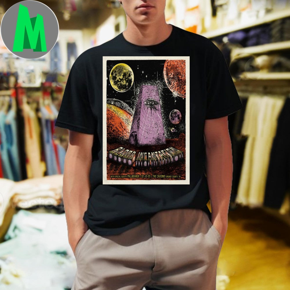 Poster Blood Incantation July 12, 2025 The Caverns, Grundy County, TN Tour Shirt