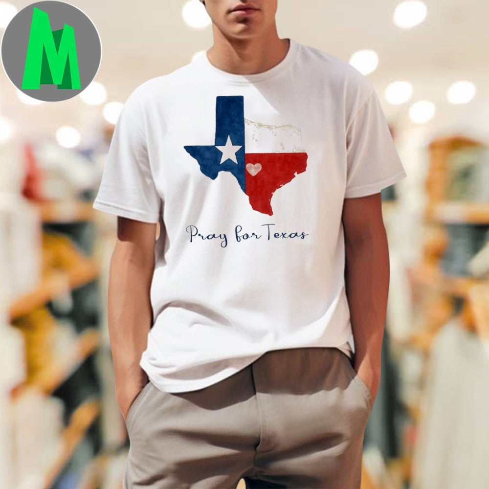 Pray for Texas Flag Map Support T-Shirt